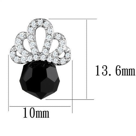 Rhodium Brass Earrings with AAA Grade CZ  in Clear