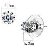 Rhodium Brass Earrings with AAA Grade CZ  in Clear