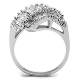 Rhodium Brass Ring with Top Grade Crystal  in Clear