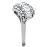 Rhodium Brass Ring with Top Grade Crystal  in Clear