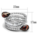 Rhodium Brass Ring with AAA Grade CZ  in Clear