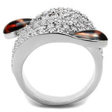 Rhodium Brass Ring with AAA Grade CZ  in Clear