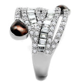 Rhodium Brass Ring with AAA Grade CZ  in Clear