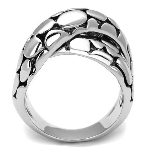 Rhodium Brass Ring with Epoxy  in Jet