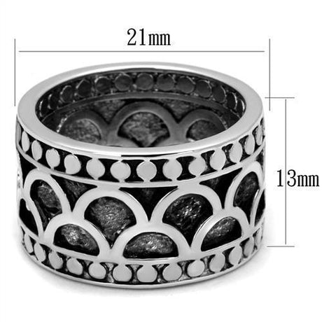 Rhodium Brass Ring with Epoxy  in Jet
