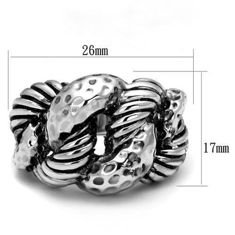 Rhodium Brass Ring with Epoxy  in Jet