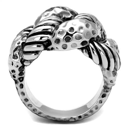 Rhodium Brass Ring with Epoxy  in Jet