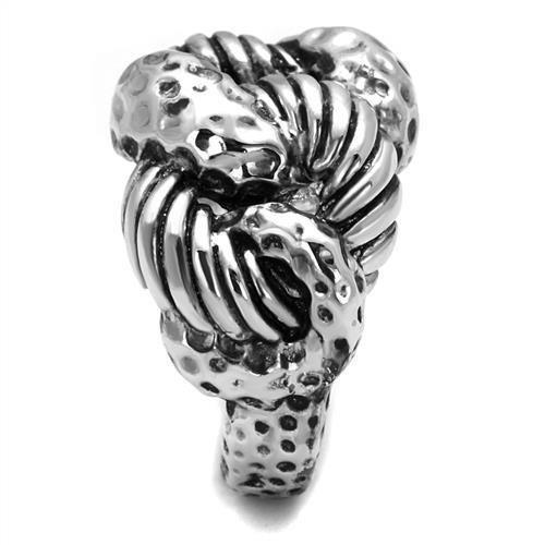 Rhodium Brass Ring with Epoxy  in Jet