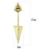 Gold Brass Earrings with Top Grade Crystal  in Clear