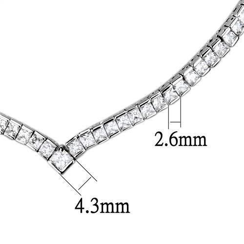 Rhodium Brass Jewelry Sets with AAA Grade CZ  in Clear