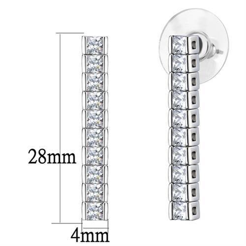 Rhodium Brass Jewelry Sets with AAA Grade CZ  in Clear