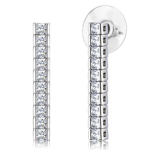 Rhodium Brass Jewelry Sets with AAA Grade CZ  in Clear