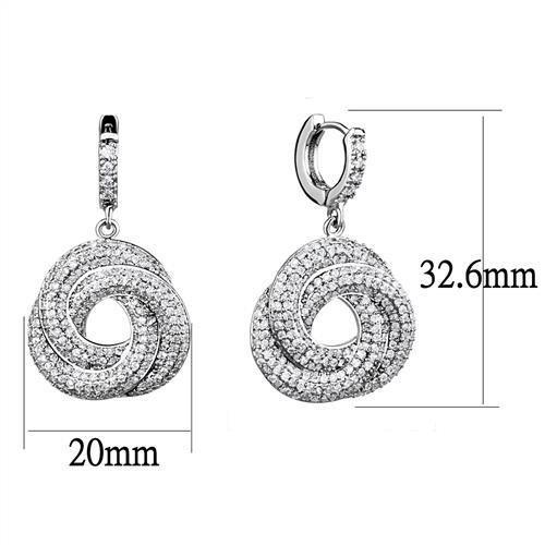 Rhodium Brass Jewelry Sets with AAA Grade CZ  in Clear