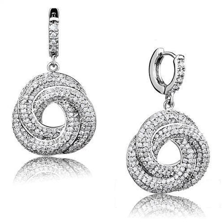 Rhodium Brass Jewelry Sets with AAA Grade CZ  in Clear