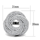 Rhodium Brass Ring with AAA Grade CZ  in Clear