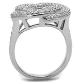 Rhodium Brass Ring with AAA Grade CZ  in Clear