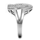 Rhodium Brass Ring with AAA Grade CZ  in Clear