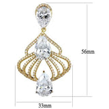 Gold Brass Earrings with AAA Grade CZ  in Clear