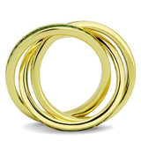 Gold Brass Ring with Synthetic Synthetic Glass in Emerald