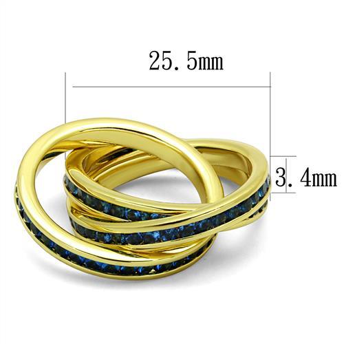 Gold Brass Ring with Synthetic Synthetic Glass in Montana