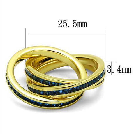 Gold Brass Ring with Synthetic Synthetic Glass in Montana
