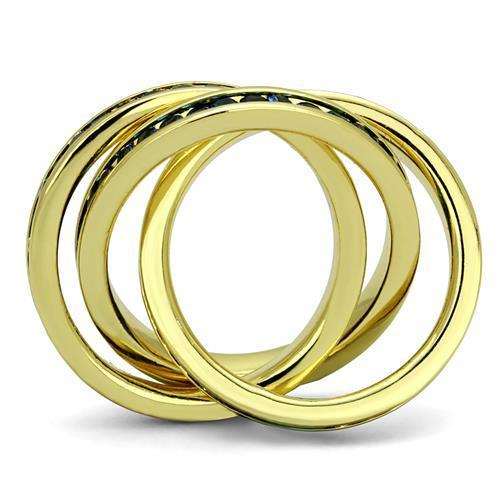 Gold Brass Ring with Synthetic Synthetic Glass in Montana