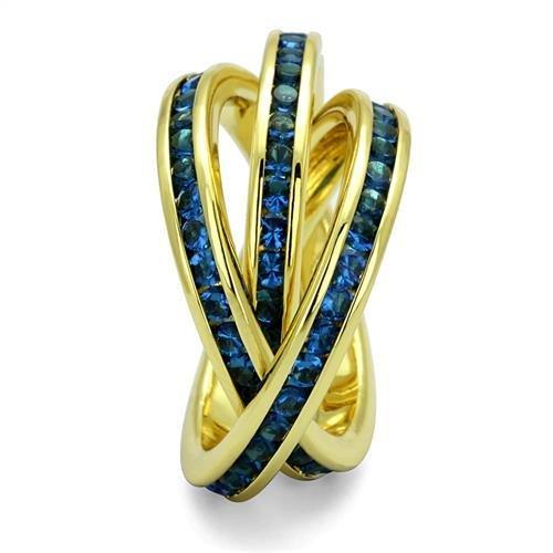 Gold Brass Ring with Synthetic Synthetic Glass in Montana