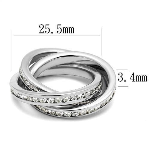 Rhodium Brass Ring with AAA Grade CZ  in Clear