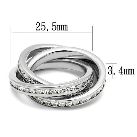Rhodium Brass Ring with AAA Grade CZ  in Clear