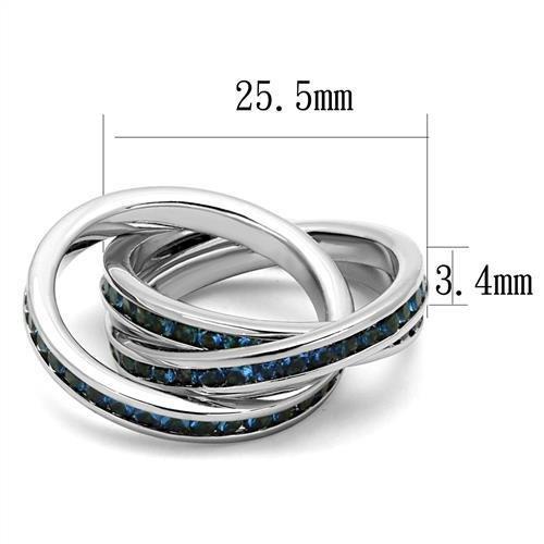 Rhodium Brass Ring with Synthetic Synthetic Glass in Montana