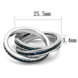 Rhodium Brass Ring with Synthetic Synthetic Glass in Montana