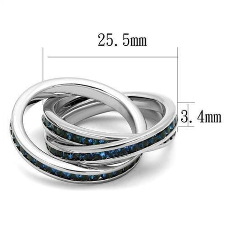 Rhodium Brass Ring with Synthetic Synthetic Glass in Montana