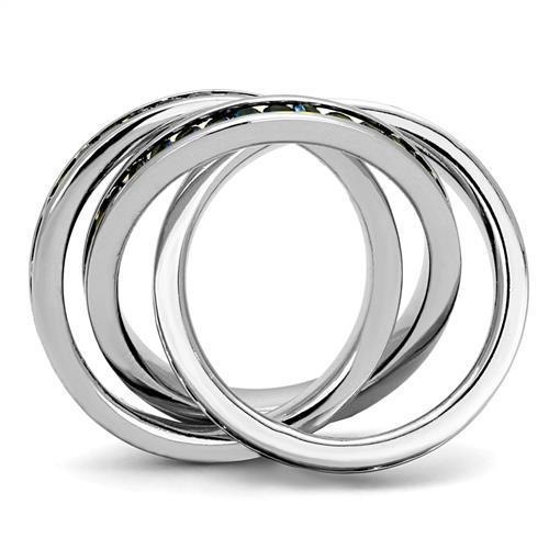 Rhodium Brass Ring with Synthetic Synthetic Glass in Montana