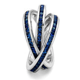 Rhodium Brass Ring with Synthetic Synthetic Glass in Montana