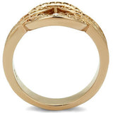 IP Rose Gold(Ion Plating) Brass Ring with AAA Grade CZ  in Metallic Light Gold