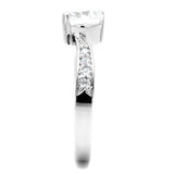 Rhodium Brass Ring with AAA Grade CZ  in Clear