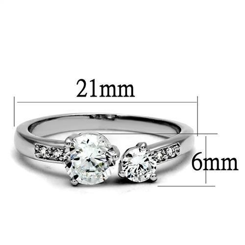 Rhodium Brass Ring with AAA Grade CZ  in Clear