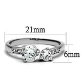 Rhodium Brass Ring with AAA Grade CZ  in Clear