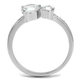 Rhodium Brass Ring with AAA Grade CZ  in Clear