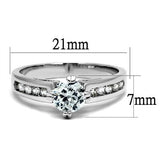 Rhodium Brass Ring with AAA Grade CZ  in Clear