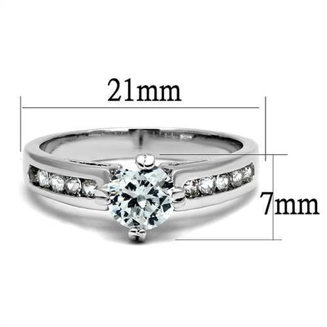 Rhodium Brass Ring with AAA Grade CZ  in Clear