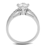 Rhodium Brass Ring with AAA Grade CZ  in Clear