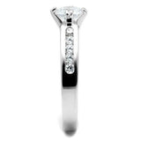 Rhodium Brass Ring with AAA Grade CZ  in Clear