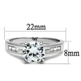 Rhodium Brass Ring with AAA Grade CZ  in Clear