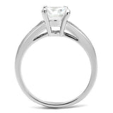Rhodium Brass Ring with AAA Grade CZ  in Clear