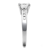 Rhodium Brass Ring with AAA Grade CZ  in Clear