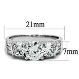 Rhodium Brass Ring with AAA Grade CZ  in Clear