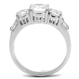 Rhodium Brass Ring with AAA Grade CZ  in Clear