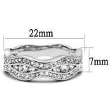 Rhodium Brass Ring with AAA Grade CZ  in Clear