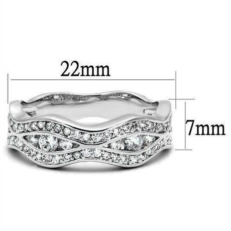 Rhodium Brass Ring with AAA Grade CZ  in Clear